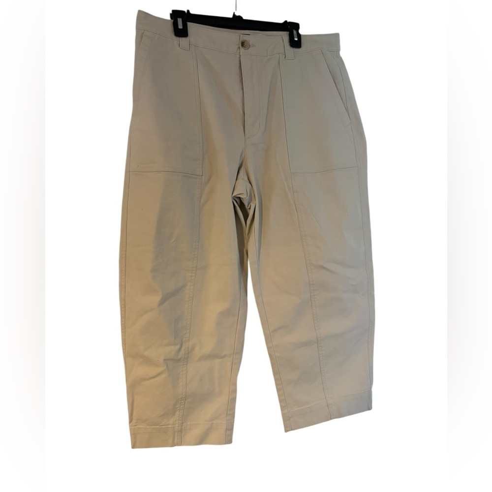 Old Navy High Rise Barrel Leg Ankle Pants Size 16 Cream NWOT